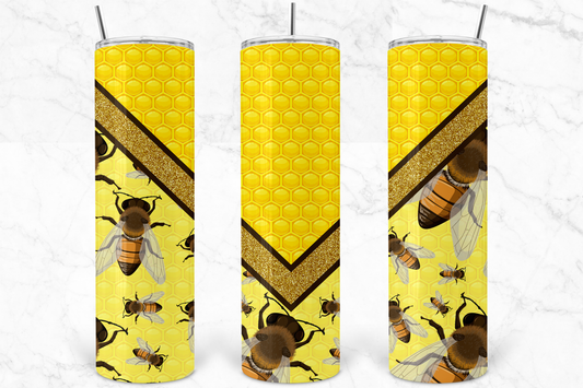 Bee Black & Yellow Honeycomb 30 oz. Tumbler